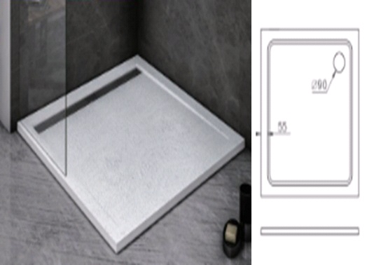 G591.8.1010 Душевой поддон 100*100 белый, глубина 3см, искуственный ...